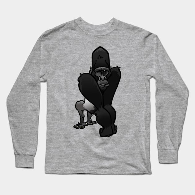 Silverback Gorilla Long Sleeve T-Shirt by binarygod